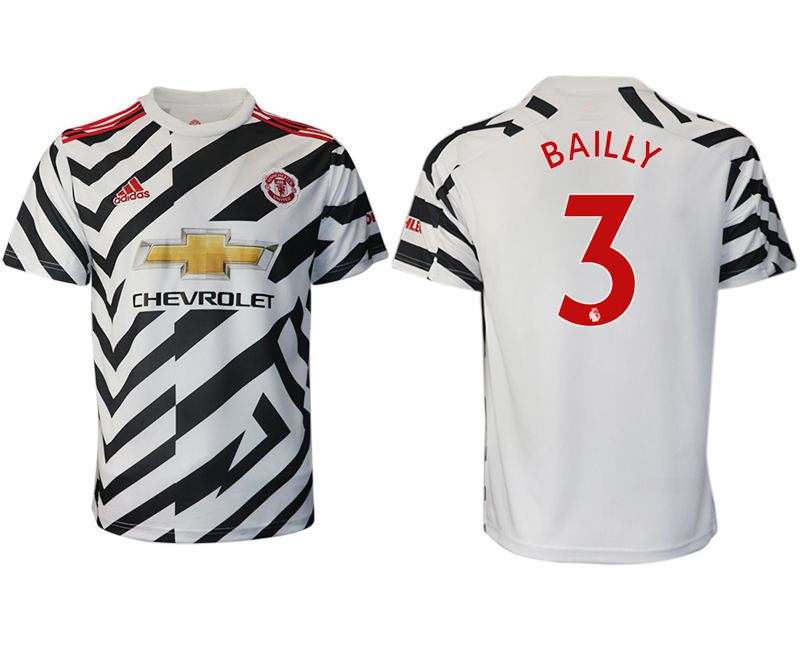 Men 2020-2021 club Manchester United away aaa version #3 white Soccer Jerseys->manchester united jersey->Soccer Club Jersey